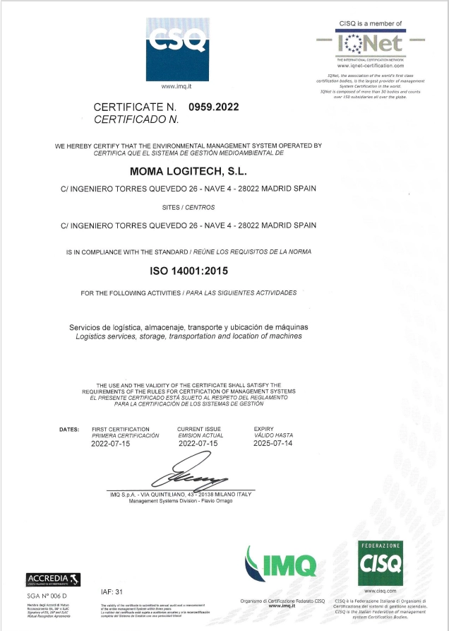 Certificado ISO 14001